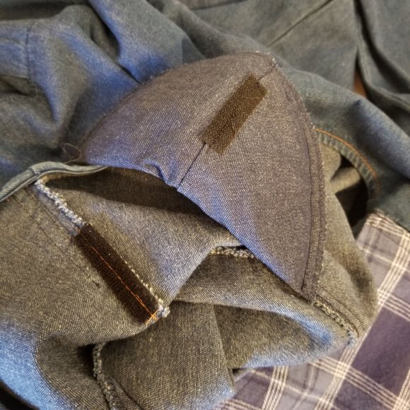 Carol Andersson 16 Blue Jean Denim Plaid Flannel Vest Dress Modest Church Vintag - Picture 6 of 10